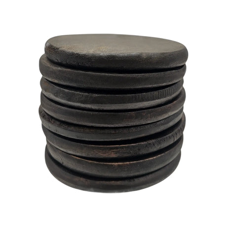 Teakholz Untersetzer rund 10 cm 8er Set – für Getränke & Raclette Rustikale Tischdeko - Untersetzer