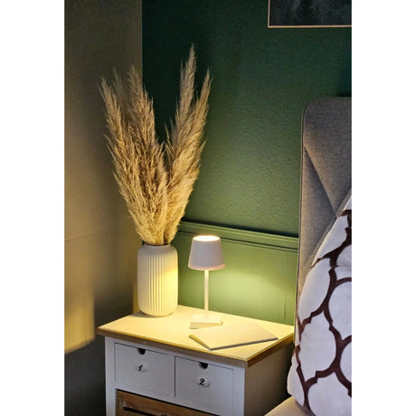 Tischleuchte Touch dimmbar LED Lampe Leuchte weiß silber kabellos Höhe 26 cm - Leuchte Touch