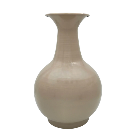Vase Blumenvase XXL Dekovase Metallvase Beige Braun 38x25 Retro Blumengefäß - Beige - Vase
