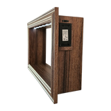 Wandregal Holzregal Dekoregal Modern mit LED 40x25 cm braun Bilderrahmen - Wandregal