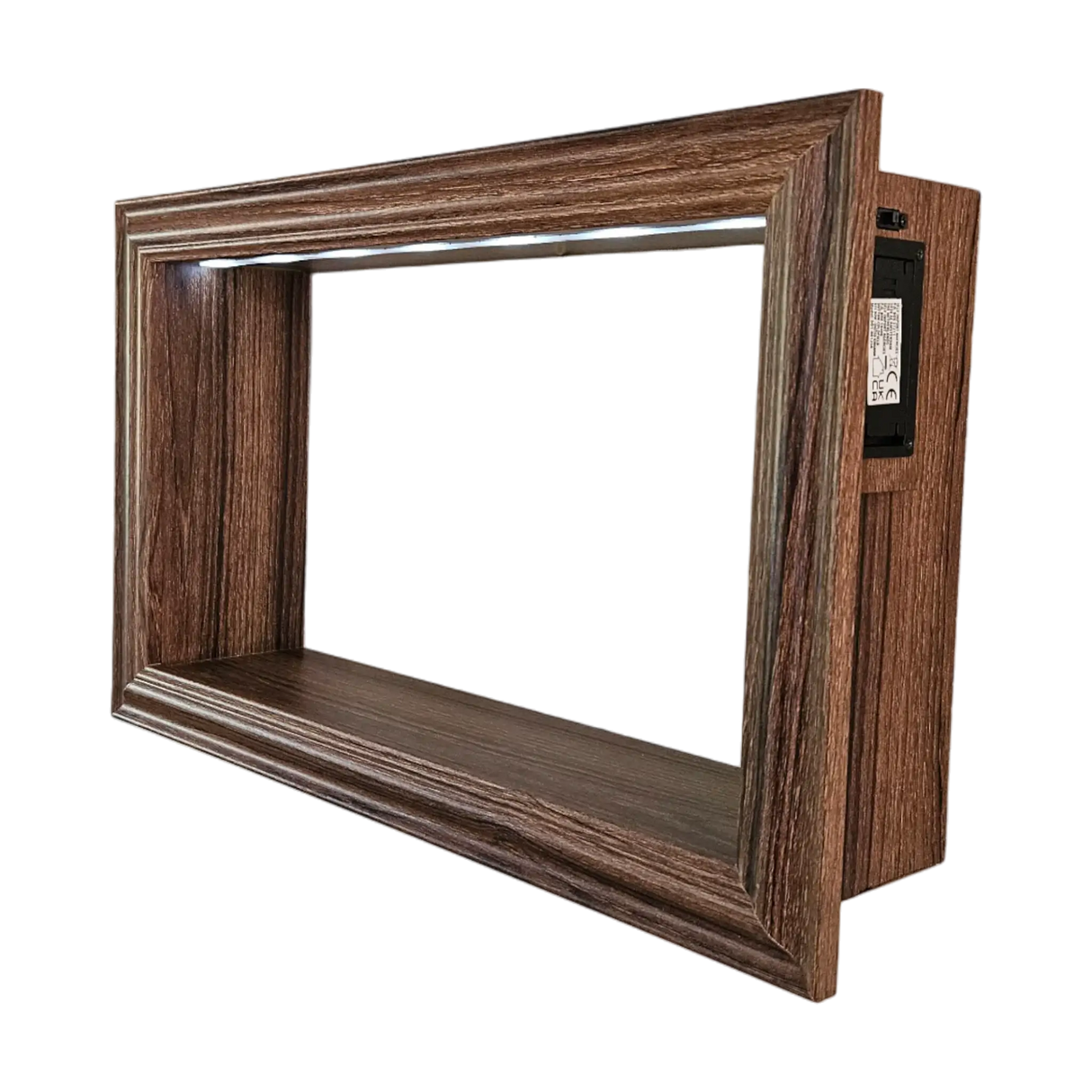 Wandregal Holzregal Dekoregal Modern mit LED 40x25 cm braun Bilderrahmen - Wandregal