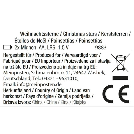 Weihnachten Stern LED 2er Set Beleuchtung Timer warmweiß Lichterkette innen - Lichterkette LED