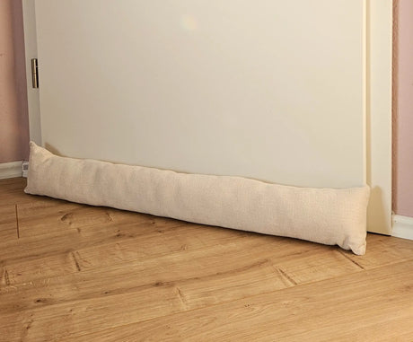 Zugluftstopper Türdichtung Türwindstopper Türen und Fenster Stoff grau creme beige 90 cm - Creme - Zugluftstopper